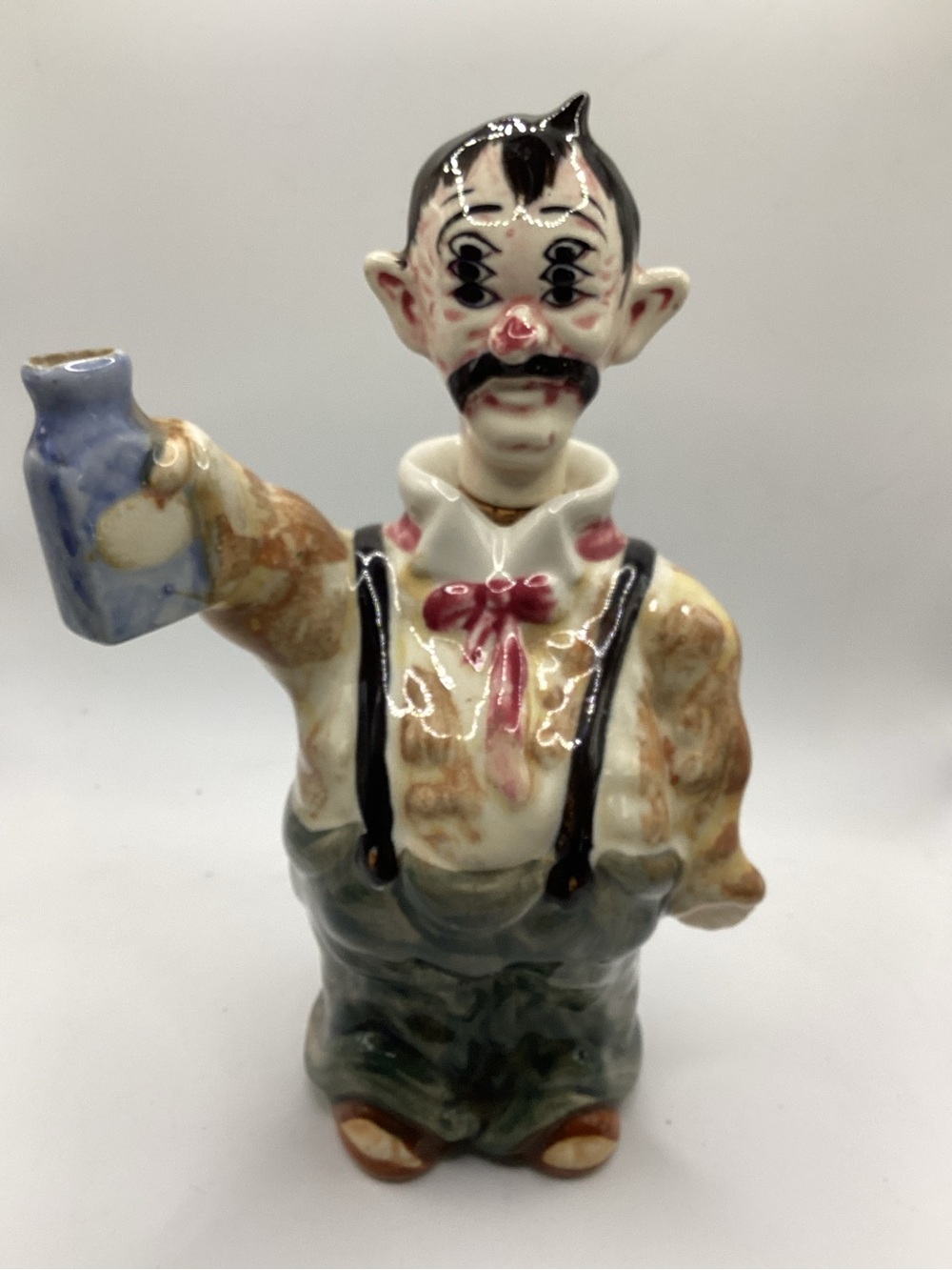 vintage 1950s mid-century novelty "double vision" ceramic decanter made in Japan